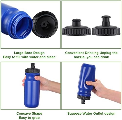 12 חבילות סוחטות בקבוקי מים 20 גרם בקבוקי מים ספורטיביים עם דחיפה קלה/ משיכה קלה הוכחת דליפת דליפה BPA