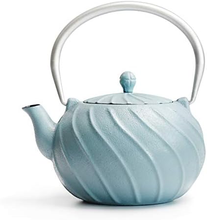 קומקום תה של ברזל יצוק, כיריים, קומקום ברזל יצוק יפני עם כיריים עם חומר עיצוב, עיצוב עלים קומקום תה לתנור