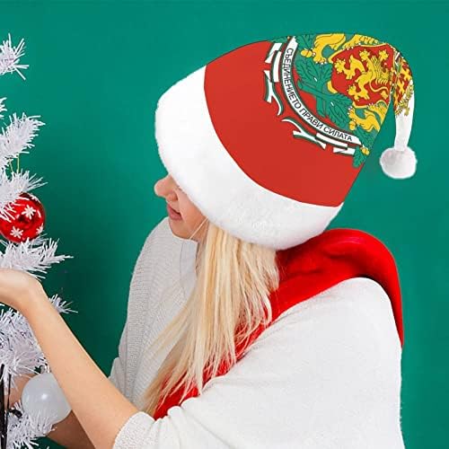בולגרי תג דגל חג המולד כובע רך קטיפה סנטה כובע מצחיק כפה עבור חג המולד לשנה חדשה חגיגי מפלגה