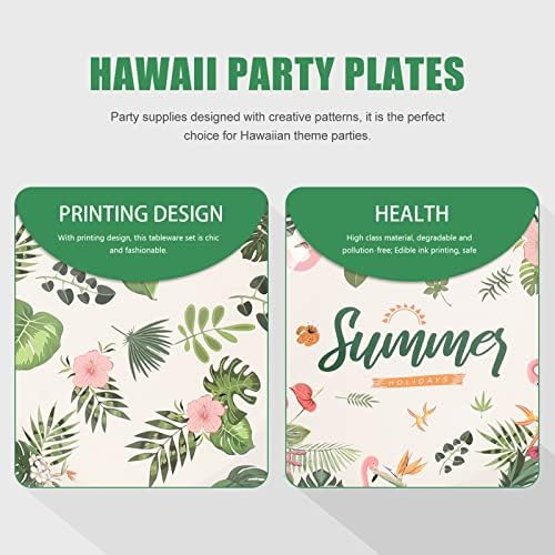 ציוד מסיבות המסיבה של אבקאן הוואי ציוד המסיבה בהוואי ציוד כלים ירוקים סט 1 סט של כלי שולחן מפלגה צלחת נייר מפיות