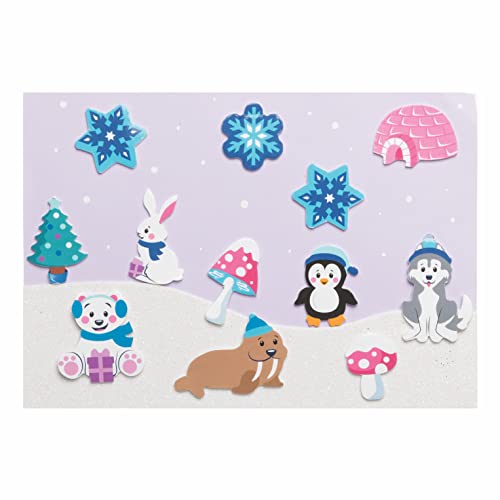 Baker Ross Arctic Pals מדבקות קצף - חבילה של 200, מדבקות לילדים, אידיאליות לפרויקטים של אומנויות