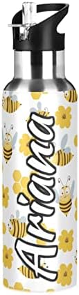 דבורים בהתאמה אישית דבורים בקבוק מים חלת דבש עם מכסה קש בהתאמה אישית 33oz בקבוק מים ספורט מבודד בקבוק מים לשימוש