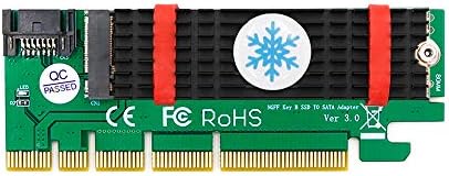 JMT NGFF M.2 B מפתח SATA-BUS SSD למתאם SATA3 עם כבל HEATSINK PCIE X1 X4 X8 X16 SLOT כבל SATA ל 2230 2242