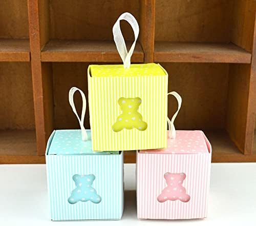 Cujux 50 pcs מעדיפים קופסא ותיקים מתנה מתוקה קופסאות ממתקים DIY לאורחי יום הולדת ציוד מסיבות