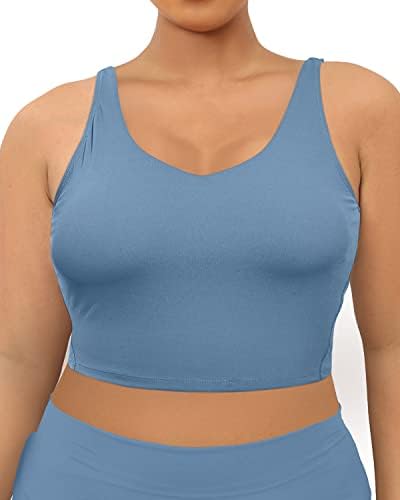 Marinavida Plus Size Longline Bra לחזיית ספורט נשים חזיית ספורט בתוספת אימון גודל יבול עליון