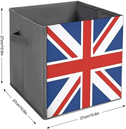 איחוד ג ' ק בריטניה דגל מתקפל אחסון פחי יסודות מתקפל בד אחסון קוביות ארגונית קופסות עם ידיות