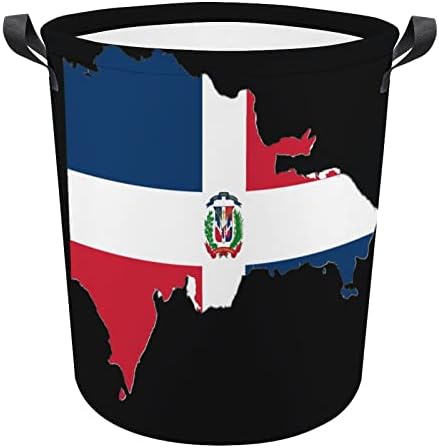 הרפובליקה הדומיניקנית מפת דגל כביסה סל כביסה מתקפל סל כביסה סל בגדי אחסון תיק