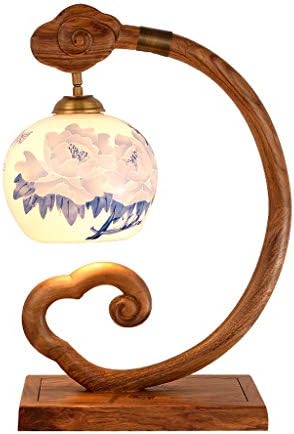 לרכוש מהגוני חדש מנורת שולחן סינית לימוד סלון חדר שינה מנורת מיטה קרמיקה עץ מוצק חיקוי רטרו