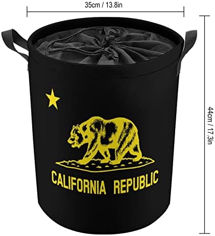 קליפורניה רפובליקת דוב מתקפל סל כביסה אטום בגדי סל ארגונית עם עמיד ידית עבור שינה אמבטיה משתלת משרד