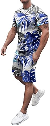 BMISEGM חולצות גברים בקיץ גברים גברים אביב קיץ חליפה חוף שרוול קצר חולצת הדפס ספורט סט קצר 2 חליפות