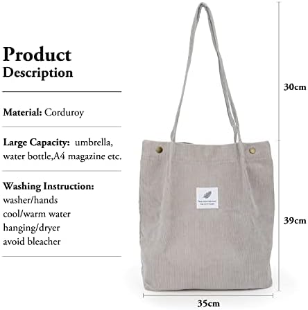 תיק לנשים מכולת לשימוש חוזר כתף ארנק נווד תיק עם כיס פנימי לעבודה נסיעות קניות