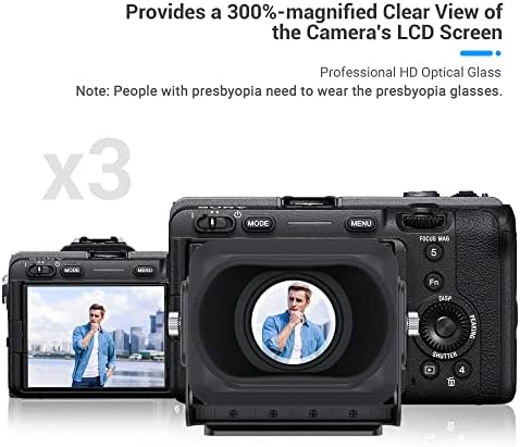 FX30 FX3 מצלמת LCD עינית, עינית המצלמה המקצועית 3x מסך מסך מגדלת מכסה שמש עם צלחת שחרור מהירה של ARCA-TYPE