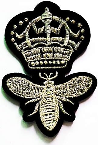טלאי Nipitshop זהב דבורה תפירה דבורה דבורה חרקים פרחי בעלי חיים גן אפליקציות רקומות טלאי תפור תפור על טלאי תג