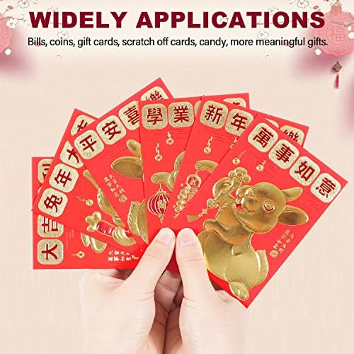 36 מארז 2023 מעטפות אדומות לשנת הארנב לפסטיבל האביב, מעטפות אדומות לשנה החדשה הסינית לתפאורה