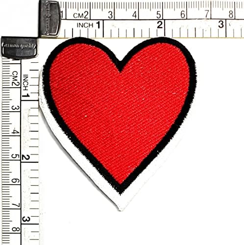 קליינפלוס 3 יחידות. חמוד די אדום אהבת לב קריקטורה רקום ברזל על לתפור על תג עבור ג ' ינס מעילי כובעי תרמילי