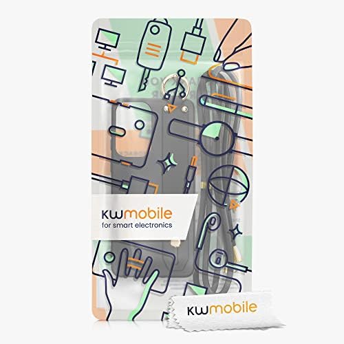 מארז KWMobile תואם לסמסונג גלקסי A33 5G - כיסוי טלפון TPU רך עם מחזיק רצועת יד ושרוך - שחור