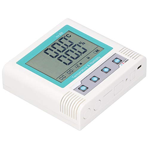 לוגר נתוני טמפרטורה ולחות מטורפים, DC 5V USB מקליט מובנה מקליט LCD מציג טמפרטורת סנסופור ומדידת לחות, טמפרטורה