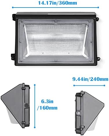 חפיסת קיר Zjojo LED אור עם DUSK-TO DANN DANN PHOTOCELL 80W, IP65 מתקן תאורה חיצוני אטום למים,
