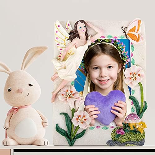 JGUF 4 × 6 מסגרת תמונה, עשויה מסגרת תמונה שרף עם כן כן, נסיכת פרפר עיצוב מסגרת תמונה אידיאלית לתינוקות