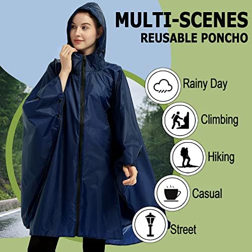 אופנה ברדס גשם פונצ ' ו עמיד למים מעיל גשם מעיל עם כיס עבור גברים / נשים / למבוגרים