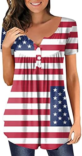 נשים אימון יום העצמאות העליון לנשים בתוספת גודל אמריקאי 4 של יולי מודפס חולצת ספורט חולצות חבילה