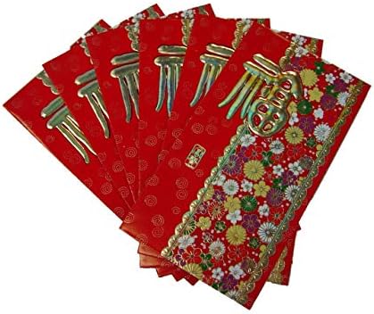 פנג שואי ייבא מעטפות כסף סיניות גדולות עם תמונות פרחים