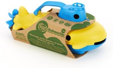 צוללת צעצועים ירוקים - BPA, כלי שיט כחול חינם של פתלטים עם מדחף אחורי וסירת ההנעה, כחול/אפור - משחק