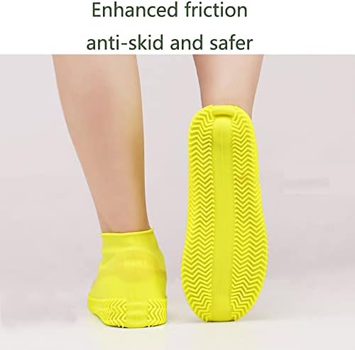Zoeast Silicone נעליים אטומות למים מכסה גרבי גשם, נעלי נעליים ללא החלקה מתקפלות לשימוש חוזר מכסה נעלי
