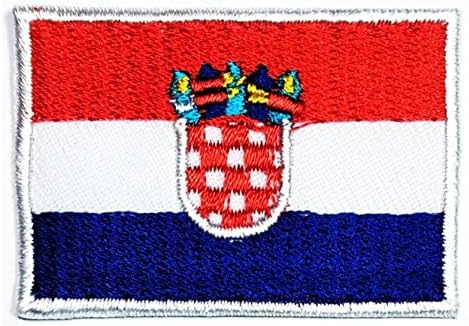 קליינפלוס 3 יחידות. 1.2 על 1.7 אינץ'. קרואטיה דגל תיקוני לאומי דגל המדינה צבאי טקטי רקום אפליקצית ברזל על תיקון