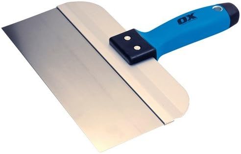 סכין הדבקה של סדרת Ox Pro - סכין מילוי קיר חלל נירוסטה עם נירוסטה עם ידית רכה של Dura - מרית טיח גמישה -