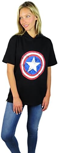 קפטן אמריקה קפוצ'ון טרקלין שרוול קצר שחור