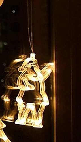 Luckymeet LED אורות דקורטיביים לחג המולד אורות יניקה אורות חג המולד אלמנטים של אורות תלויים אורות חלון פסטיבל
