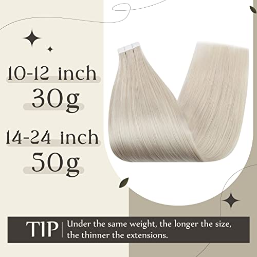 ברק מלא 2 חבילות כולל 155 גרם 24 אינץ לבן בלונד קלטת בתוספות שיער רמי שיער טבעי + ערב שיער הרחבות אמיתי שיער