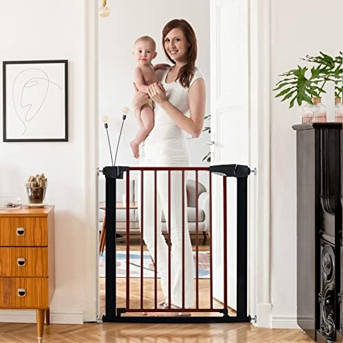 שער התינוקות של שער התינוק, 29.5 -33 רוחב, 31 גדר גניבת בטיחות גבוהה לבית מדרגות דלתות, לחץ רכוב על שער לילדים,