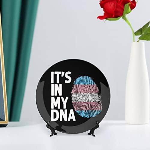 זה ב- DNA Transgender Flag1 מצחיק עצם מצחיק סין צלחת דקורטיבית צלחות קרמיקה עגול