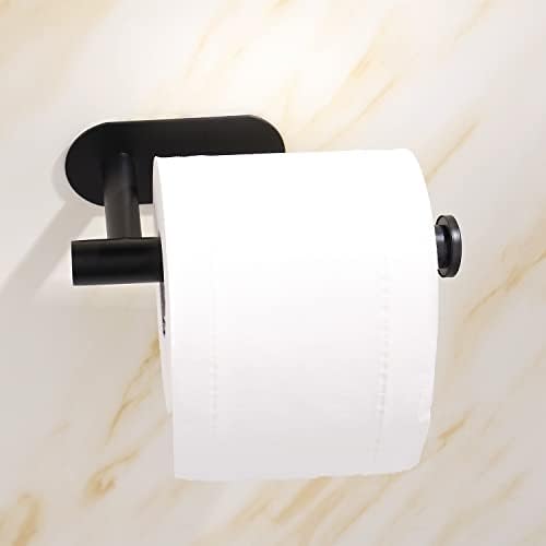 נייר טואלט בעל עצמי דבק רול מחזיק קיר הר לאמבטיה רחצה לא קידוח סוס304 נירוסטה-מט שחור