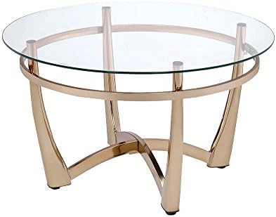 פסגת ריהוט אורלנדו השני שולחן קפה, שמפניה / זכוכית שקופה
