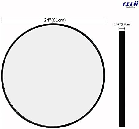 אורואי עגול מראה, שחור עגול מראה 24 אינץ, עגול קיר מראה מתכת מסגרת, עגול אמבטיה מראה, מעגל מראות