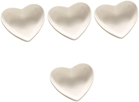 חצר 4 יחידות לב קערת סלט לב כלים קרמיקה צלחות בצורת לב קערת תה אחר הצהריים קערה ראמיקינס לב קערת דגני