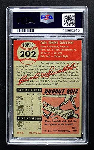 1953 Topps 202 CARL SAWATSKI CHICAGO CUBS PSA PSA 7.00 CUBS