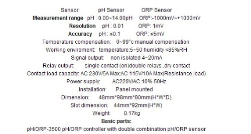Gowe Online Orp Orp Tester Tester Monitor 0.00 עד 14.00 pH; -1000 עד +1000mV דיוק 0.1ph; 5MV