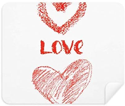 אוהב אותך לב אדום ציטוט כתב יד ניקוי בד מסך מנקה 2 יחידות זמש בד