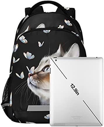 Alaza חתול קיטי חמוד עם תרמילי פרפר נסיעות לתיק בית ספר ללימודים במחשב נייד לנשים גברים
