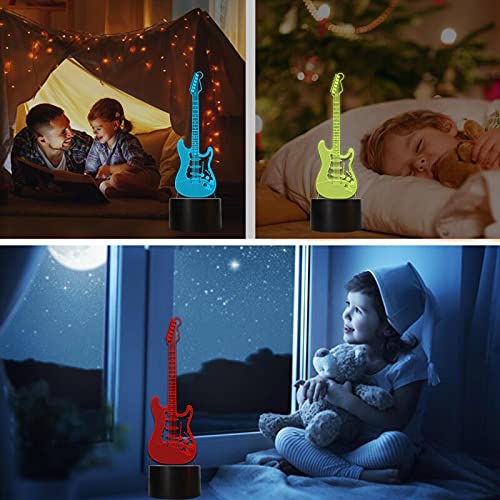 גיטרה מתנות, גיטרה 3 ד לילה אור אשליה מנורה לילדים, גיטרה מאהב מתנות מגיל 2 3 4 5 6+ שנים עבור