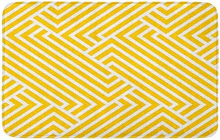 שטיח אמבטיה 16איקס 24 קו את התבנית הגיאומטרית על ידי פסים גיאומטריה זהב צהוב שטיח אמבטיה מפנק בעיצוב