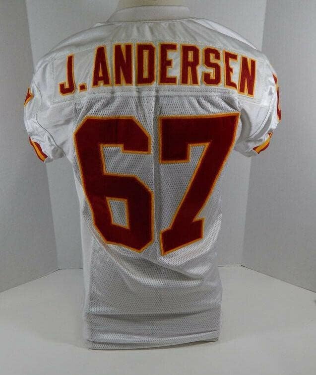 2002 ראשי קנזס סיטי ג'ייסון אנדרסן 67 משחק הונפק ג'רזי לבן DP10986 - משחק NFL לא חתום משומש