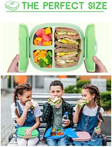 קופסת בנטו שחורה של אוממי וקופסת ארוחת צהריים ירוקה לילדים