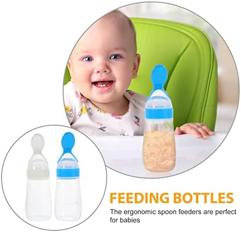 2 יחידות תינוק סיליקון האכלת בקבוק תינוק מזון מזין עצמי האכלת תינוק מזון מתקן מחלק בקבוק עבור תינוקות