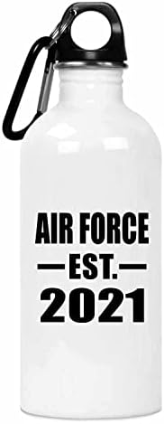 תכנון של חיל האוויר הוקם EST. 2021, בקבוק מים 20oz כוס מבודד מפלדת אל חלד, מתנות ליום הולדת יום הולדת