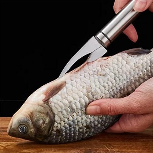 2 PCS-5 ב 1 סכין דגים של קו שרימפס רב-פונקציונלי, סכין סולם דגים מפלדת אל חלד, סכין מנקה שרימפס, כלי שרימפס